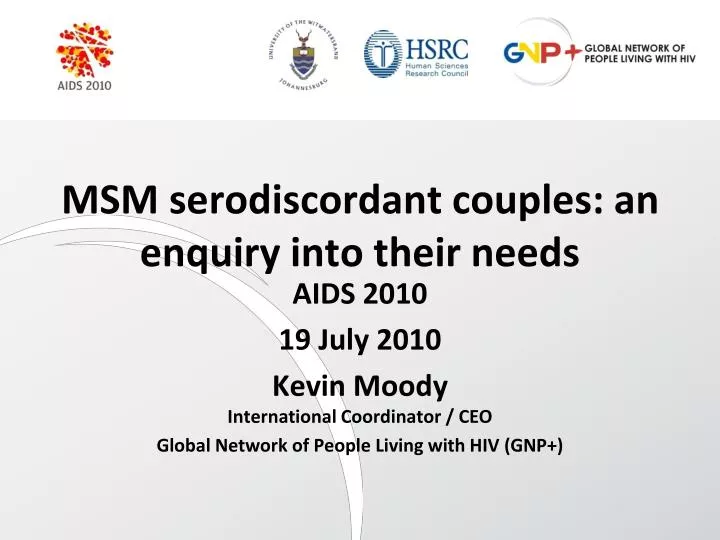 msm serodiscordant couples an enquiry into their needs
