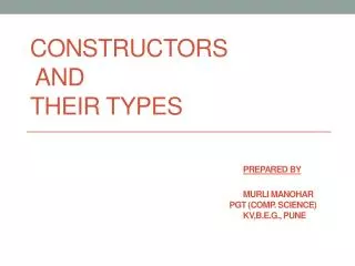 What is a constructor?