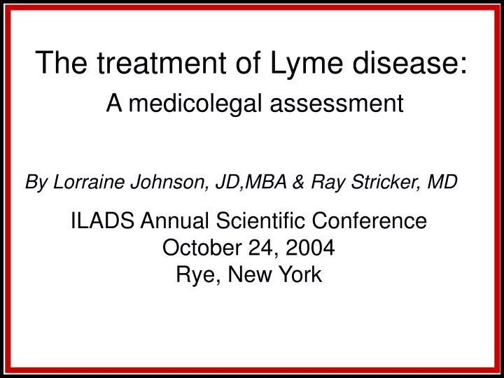 the treatment of lyme disease