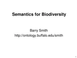 Semantics for Biodiversity