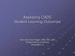 Assessing CADE Student Learning Outcomes