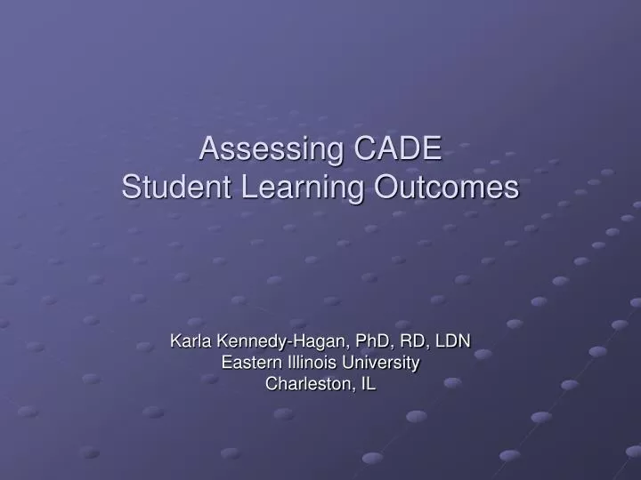 assessing cade student learning outcomes