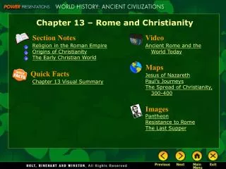 Chapter 13 – Rome and Christianity
