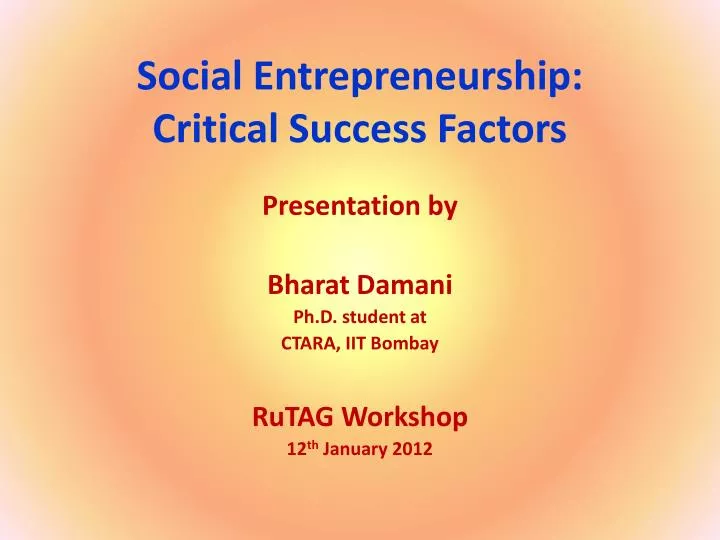 social entrepreneurship critical success factors