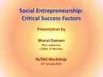 Social Entrepreneurship: Critical Success Factors