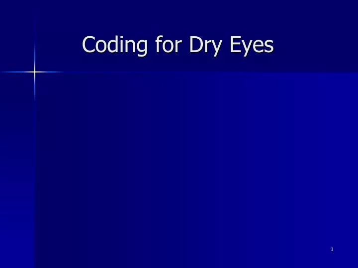 coding for dry eyes