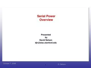 Serial Power Overview