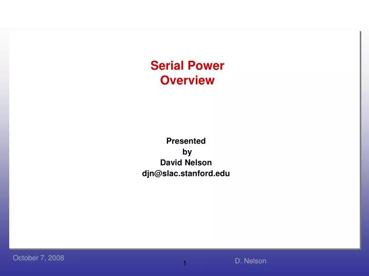 serial power overview