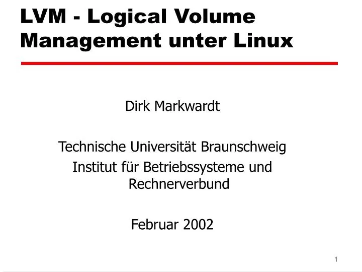 lvm logical volume management unter linux