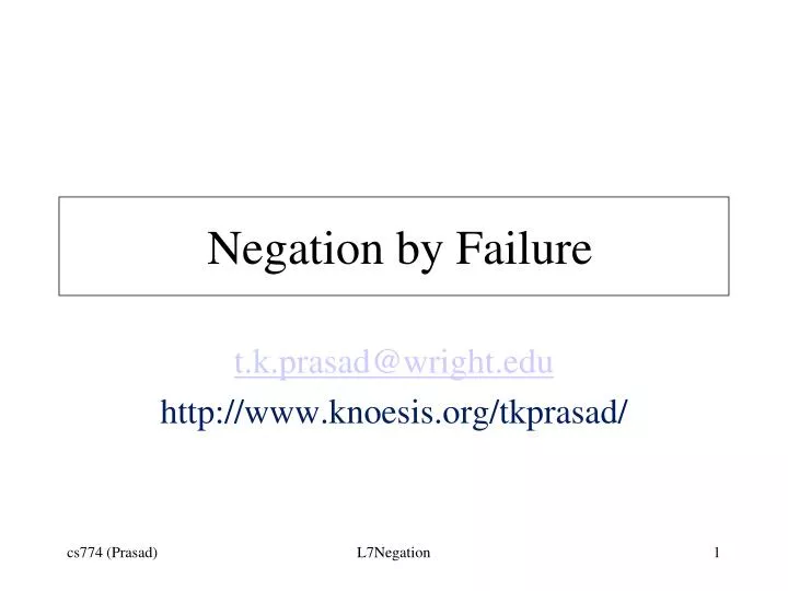 negation by failure