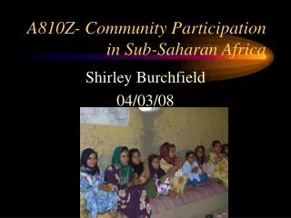 A810Z- Community Participation in Sub-Saharan Africa