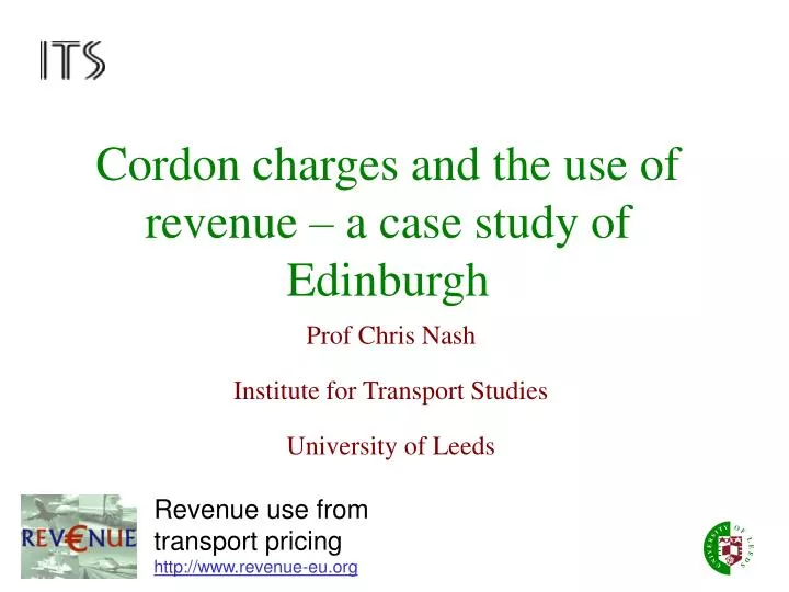 cordon charges and the use of revenue a case study of edinburgh