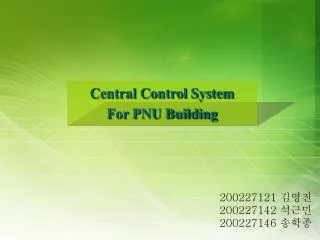 Central Control System For PNU Building