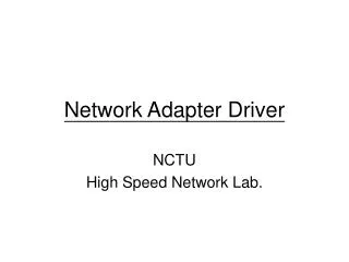 Network Adapter Driver