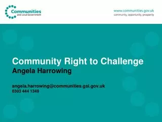 Community Right to Challenge Localism Act 2011