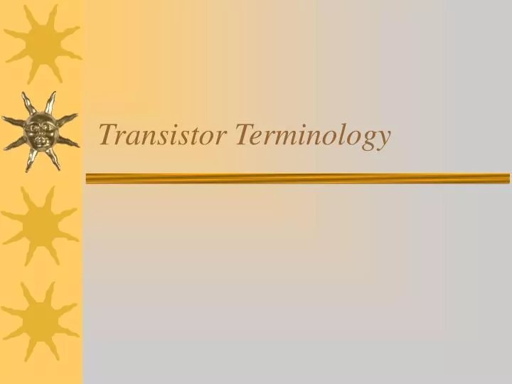 transistor terminology