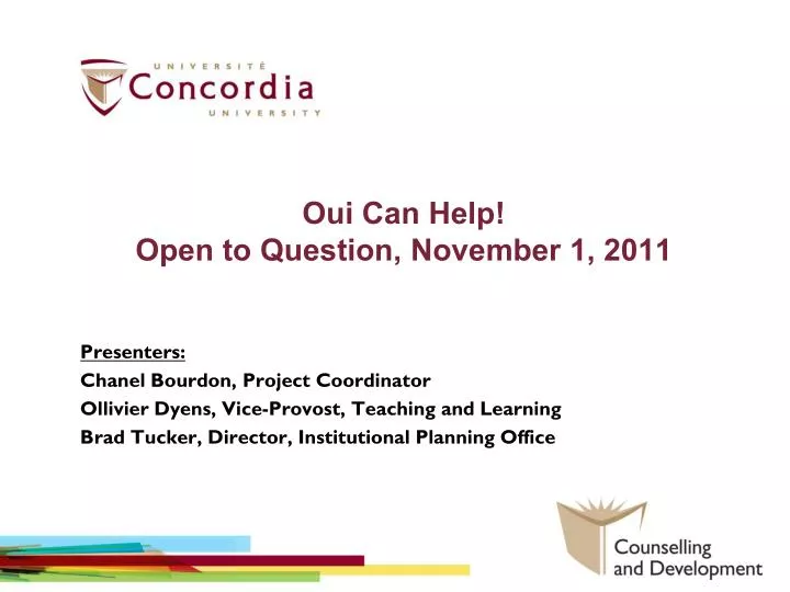 oui can help open to question november 1 2011