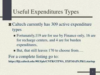 Useful Expenditures Types