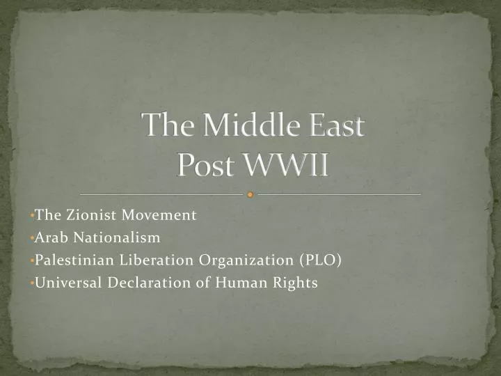 the middle east post wwii