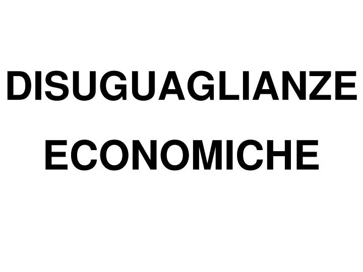 disuguaglianze economiche