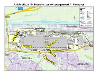 Anfahrskizze für Besucher zur Volkswagenwerk in Hannover