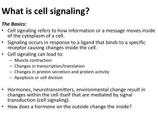 What is cell signaling?
