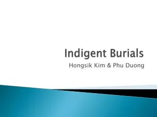 Indigent Burials
