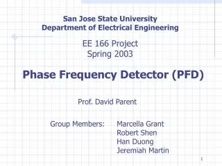 San Jose State University Department of Electrical Engineering