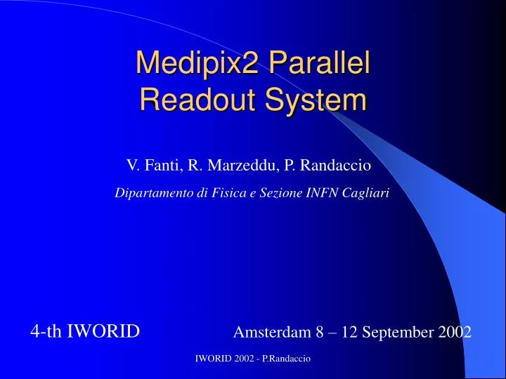 medipix2 parallel readout system