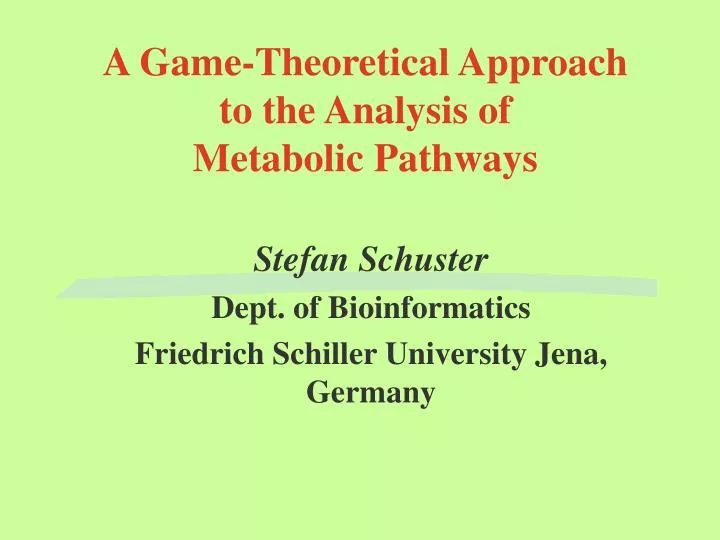 a game theoretical approach to the analysis of metabolic pathways