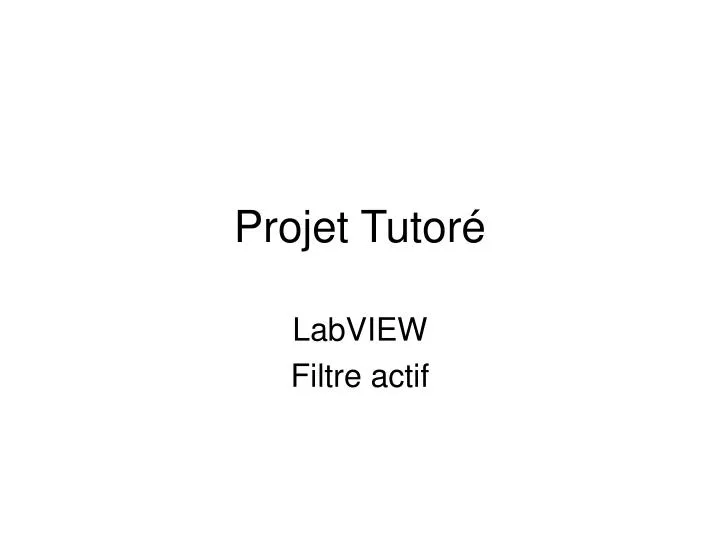 projet tutor