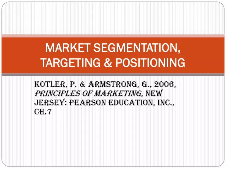 market segmentation targeting positioning