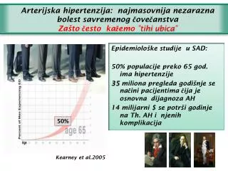 Epidemiološke studije u SAD: 50 % populacije preko 65 god. ima hipertenzij e