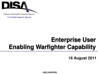 Enterprise User Enabling Warfighter Capability