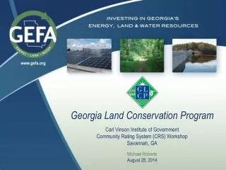 Georgia Land Conservation Program Carl Vinson Institute of Government