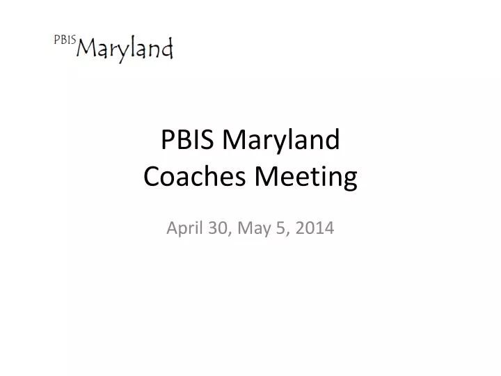 pbis maryland coaches meeting