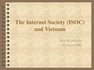 The Internet Society (ISOC) and Vietnam