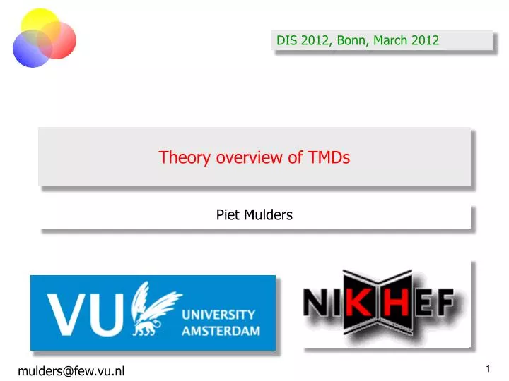 theory overview of tmds