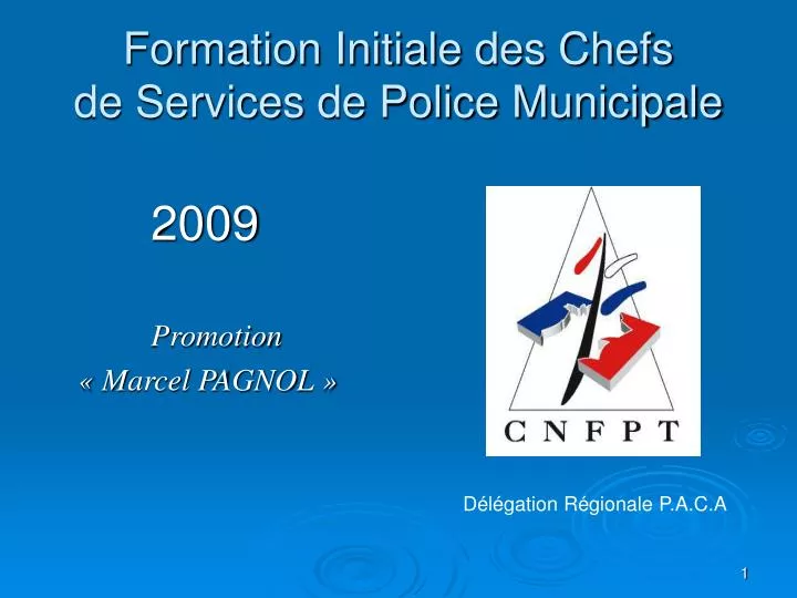 formation initiale des chefs de services de police municipale