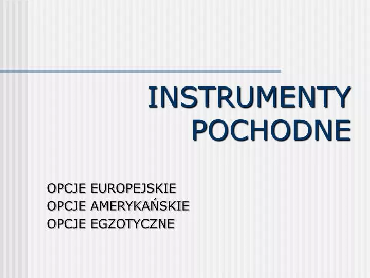 instrumenty pochodne