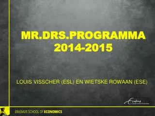 Mr.drs.programma 2014-2015