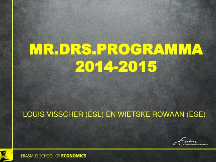mr drs programma 2014 2015