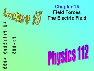 Chapter 15 Field Forces The Electric Field