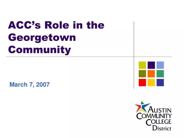 acc s role in the georgetown community