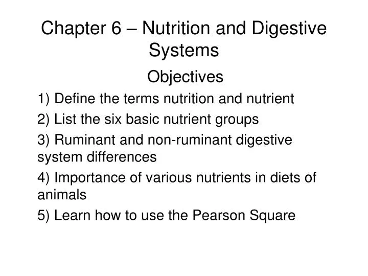 chapter 6 nutrition and digestive systems