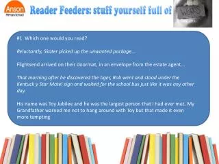 #1 Which one would you read? Reluctantly, Skater picked up the unwanted package...