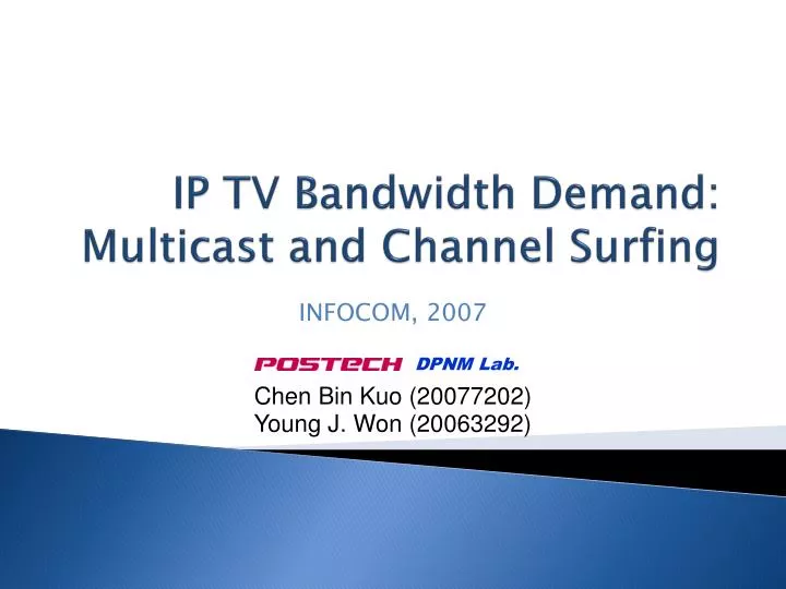 ip tv bandwidth demand multicast and channel surfing