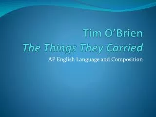 Tim O’Brien The Things They Carried
