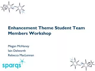 Enhancement Theme Student Team Members Workshop