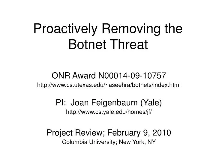 proactively removing the botnet threat